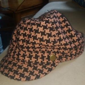 H&M tweed baker-boy style hat